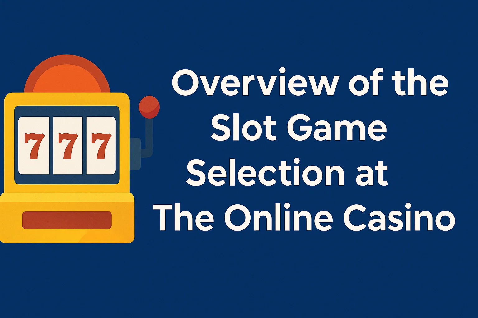 Overview of the Slot Game Selection at The Online Casino